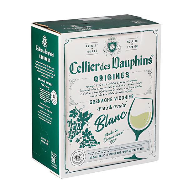 Rượu Vang Bịch Celliers Des Dauphins Origines Blanc