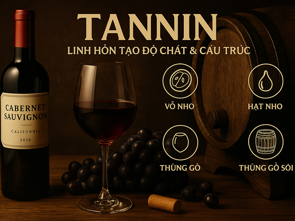 Tannin – Linh Hồn Tạo Độ Chát & Cấu Trúc Trong Rượu Vang